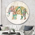 thumbnail image 2 of Designart 'Boho Paisley Elephant II vII' Art Mural Rond en Métal Traditionnel - Disque de 36, 2 of 5