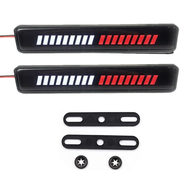 Sidaley 2 piezas/Kit de luz de rejilla delantera automotriz portátil desmontable LED moda a prueba de aceite Clip montaje lámpara herramienta de Bombillas para automóviles Rojo blanco Sidaley VI015535-02B