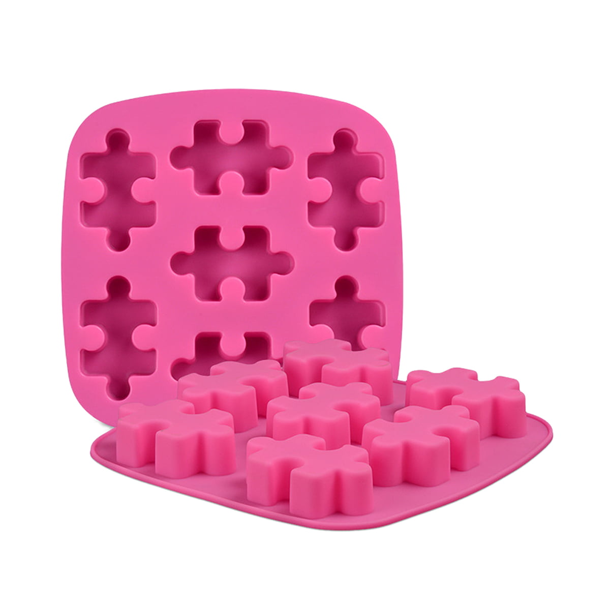 Non-stick Heat Resist Set of 2 HINMAY Puzzle Piece Mold Puzzle Crayons Maker 