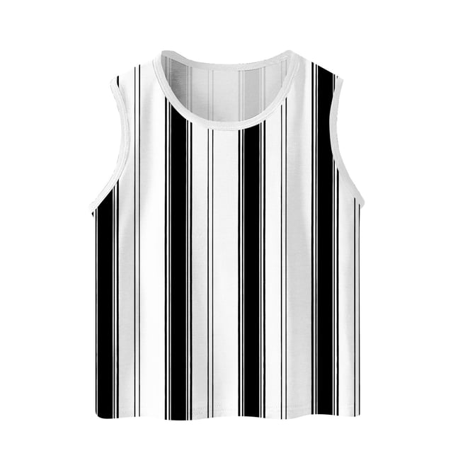 Posijego Débardeur Rayé pour Tout-Petits Garçons Filles, Coupe Ample, Col Rond, Sans Manches, T-Shirt d'Été Décontracté pour la Plage