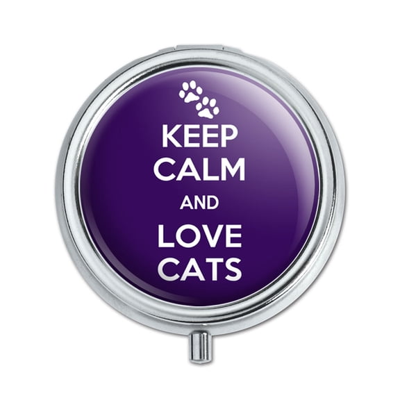 Keep Calm And Love Cats Paw Prints Pill Box