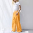 thumbnail image 7 of TZZQ Low Rise Barrel Sweatpants for Women Drawstring Baggy Sweat Pants Casual Wide Leg Elastic Waisted Barrel Lounge Trousers with Pockets Lightweight Workout Athletic Lounge Pants Yellow Xxl, 7 of 7