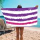 thumbnail image 5 of Toalla de playa de gran tamaño para adultos - Toalla de piscina ligera de poliéster a rayas | Toalla de viaje de baño sin arena de secado rápido para hombres y mujeres para acampar | 59x27 pulgadas, 5 of 5