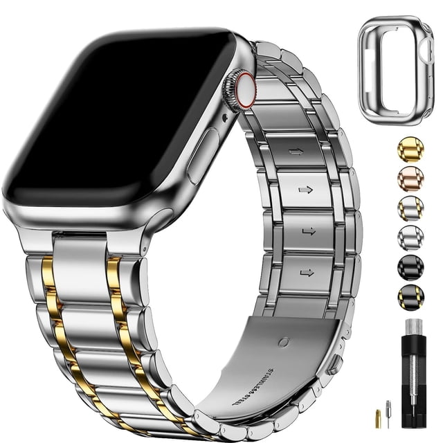 Correa de reloj Fullmosa compatible con Apple de 45 mm/44 mm/42 mm con funda