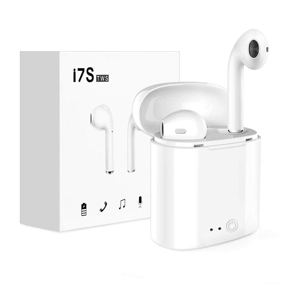 Bluetooth Headphones, Wireless Earbuds Stereo Earphone Cordless Sport Headsets for iphone 8, 8 plus, X, 7, 7 plus, 6s, 6S Plus -White