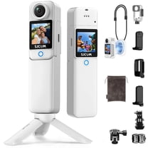 SJCAM C300 Vlogging Combo, 4K Pocket Action Camera,7Hour Power,6-Axis Stabilization,Dual-Touch Screen 154° Wide FOV Video Body Camera,Waterproof,for Vlogging YouTube Creators,White