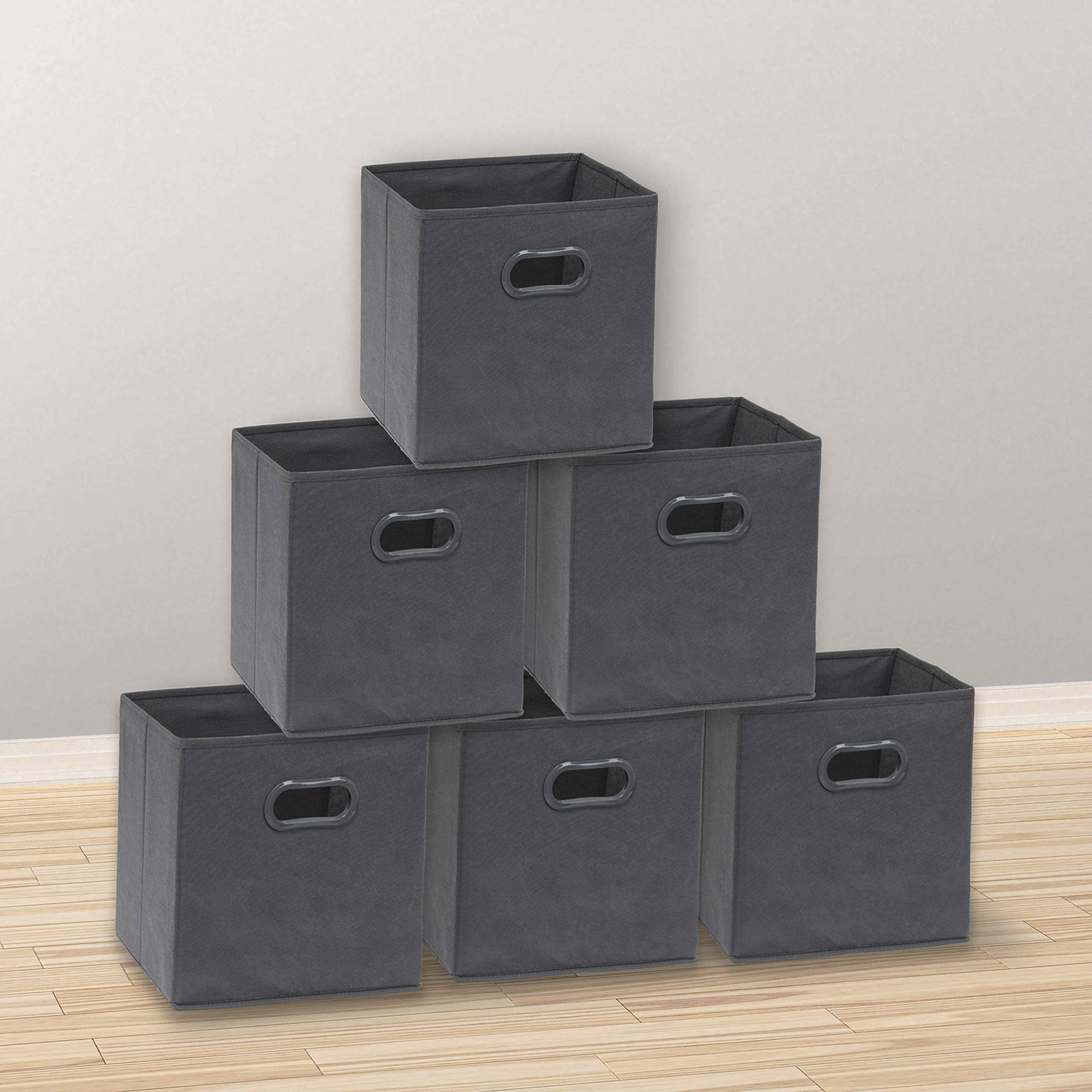 Dropship 6 Pack Fabric Storage Cubes With Handle, Foldable 11 Inch Cube  Storage Bins, Storage Baskets For Shelves, Storage Boxes For Organizing  Closet Bins,Black to Sell Online at a Lower Price