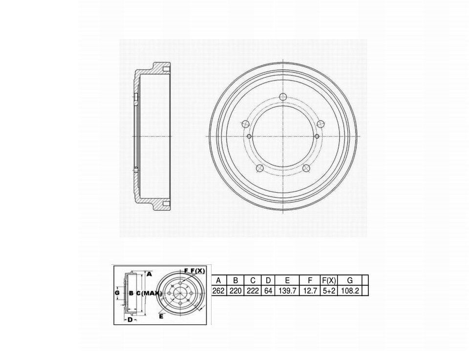 Winstop Brake Drum, Rear WS237365, Chevrolet Tracker 2004-2000