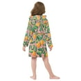thumbnail image 7 of FORMRS Niños Bathrobe Unisex Hooded Robe Soft Plush Pajamas Sleepwear, Size 10-12T, Pink Oranges, 7 of 7