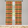 thumbnail image 4 of Ambesonne Abstract Window Curtains, Geometric Bohemian Motifs, Each 28" W x 84" L, Seafoam Orange Indigo, 4 of 4