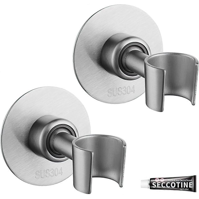 Shower Bracket, 2 Pcs 304 Stainless Steel Shower Bracket, Nail-Free Mounting Angle, Adjustable Shower Base in Bathroom