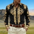 thumbnail image 2 of xfsWaSs Men's Western Cowboy Shirt Printed Long Sleeve Shirts For Festivals And Western Cowboys Outfit Classic Fit Shirts Comfortable Everyday Wear, 2 of 4