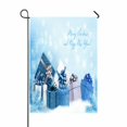 thumbnail image 1 of ABPHQTO Navidad azul cajas de regalo y copos de nieve hogar al aire libre jardín bandera casa Banner 70x100 cm, 1 of 1