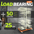 Kojem 50 Shelf Drying Rack, White and Orange Steel, Space-Saving with ...
