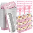 thumbnail image 1 of LepoHome - Paquete de 120 minicarinas para tartas con tapas y cucharas, sartenes de aluminio desechables de 7.5 onzas, mini panes rectangulares con tapas para hornear, fiestas, picnics, d&iacute;a, 1 of 7