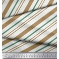 thumbnail image 2 of Soimoi Green Rayon Fabric Diagonal Stripe Print Fabric by the Yard 42 Inch Wide, 2 of 5