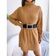 thumbnail image 3 of 2022 Printemps Automne Hiver Robe Pull à Manches Longues Col Haut Décontractée Robe Pull à Manches Longues Kaki m, 3 of 8