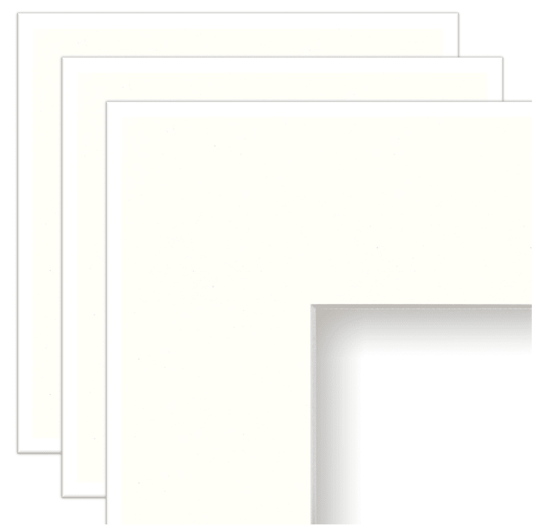 White Core Frame Amo 16x20 White Mat for Picture Frame 11.5x15.5 Bevel Cut for 12x16 Picture or Poster 10-Pack 