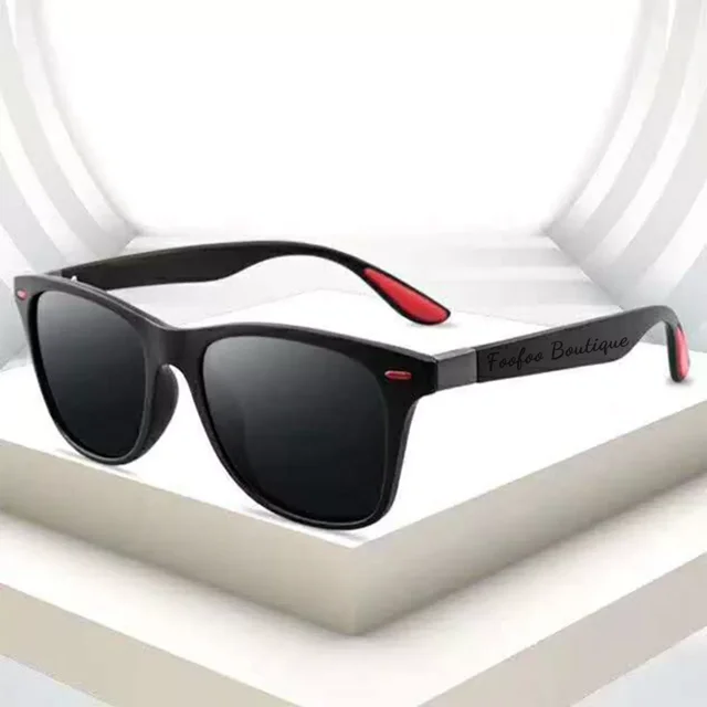Lentes De Sol Deportivas Polarizadas Anti-uv De Moda Hombre Color de la lente Gris Color de la varilla Negro Color del armazón Negro Diseño Negro- Loho Tech