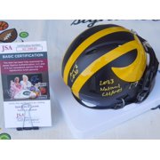Cornelius Johnson signed autographed Michigan UM Wolverines speed mini helmet w/ 2023 National Champs JSA COA