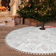 thumbnail image 6 of Rocae Cute Poodle Dog for Christmas Tree Skirt with Pom Pom Trim for Holiday Party for Holiday Home Decor Indoor Outdoor-30", 6 of 7