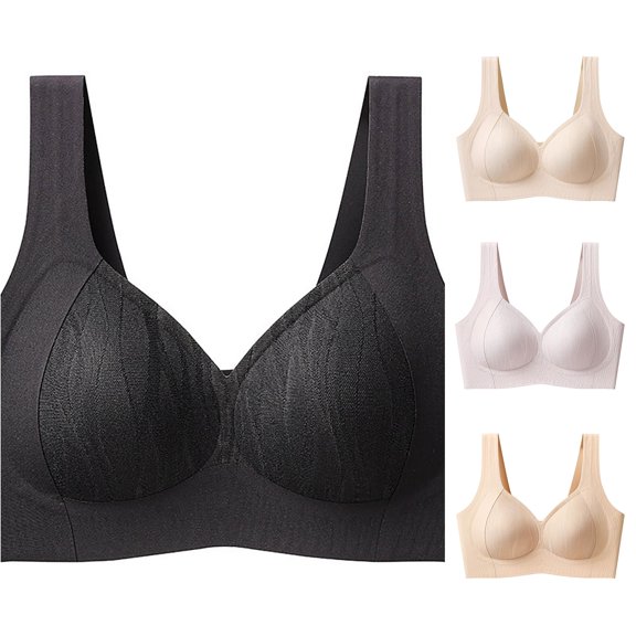 Afdoent Bras for Women Seamless Soft Support T Shirt Bra for Full Coverage Sagging Comfort Wireless Unlined Pullover Bralette