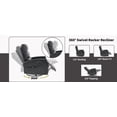 thumbnail image 6 of CQSXDA Cozy Heat Massage Manual Recliner Chair with Rocker and Swivel in Elegant Fabric Ideal for Your Living Room Comfort, 6 of 12