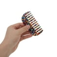 thumbnail image 3 of Unique Bargains 1 Pc M-shaped Marble Wide Tooth Comb Colorful Acetate Sheet, 3 of 5