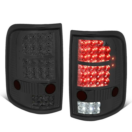 DNA Motoring For 2004-2008 Ford F150/LOBO Smoked Clear LED Tail Light Lamps Pair Replacement