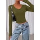 thumbnail image 4 of Remera PRETTYGARDEN 2025 Manga Larga Ajustada Crop Top Verde Militar Talle S, 4 of 8