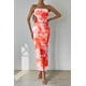 thumbnail image 5 of Vestido PRETTYGARDEN Strapless Maxi Floral Ajustado Naranja XL, 5 of 6