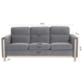 thumbnail image 6 of Fabric Upholstered Couch with Durable Solid Wood Frame, 79.5" Modern 3-Seater Sofa with Side Pocket and Soft Cushion, Modular Sofa for Living Room, Apartment, 6 of 7