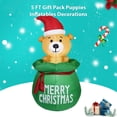 thumbnail image 3 of Inflables navideños para exteriores, paquete de regalo, cachorros, 5 pies, incorporados, 3 of 7