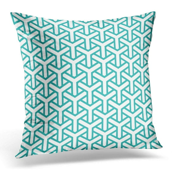BOSDECO Japanese Geometric in Style Lattice Triangular Puzzle Maze Like Traditional Geometry Pillowcase Pillow Cover Cushion Case 16x16 inch