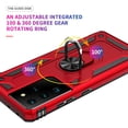 thumbnail image 4 of Compatible with S21 Ultra 5G Case, Extreme Protection Military Armor Dual Layer Protective Cover with 360 Degree Swivel Ring Kickstand Red, 4 of 7