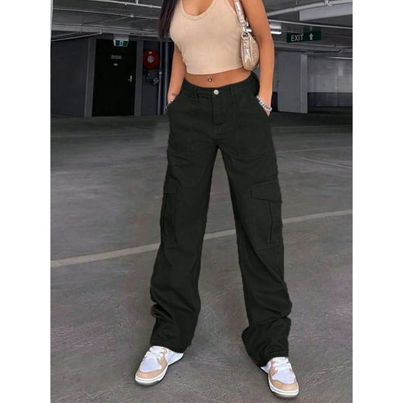 aPAY Jeans for Women Long Cargo Pants Denim Pants Y2k Vintage Street Style Suitable for Daily Travel Regular Size
