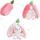 thumbnail image 2 of Juguetes De Peluche Con Forma De Conejito De Fresa Pamolo Forro polar corto supersuave con diseño de cremallera y relleno completo, 2 of 4