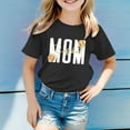 thumbnail image 2 of Rovga Hauts Fille 12-13 Ans Manches Courtes Couleur Unie Imprimés Lettres Dessin Animé Col Rond T-Shirt Col Rond Coupe Décontractée Noir, 2 of 4