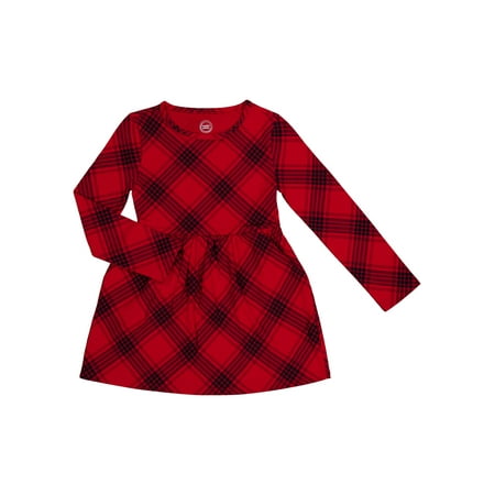 Wonder Nation Girls Long Sleeve Play Dress, Sizes 4-18 & Plus