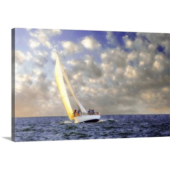 Great BIG Canvas | "Sailing at Sunrise I" Canvas Wall Art - 24x16