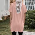 thumbnail image 6 of Timegard Summer Tops for Women Short Sleeve Hoodies Solid Color Loose Comfy Casual Pullover Tops Pockets, 6 of 8