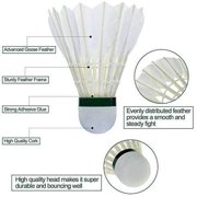 NOGIS 12-Pack Professional Duck Feather Badminton Shuttlecocks Feather Ball with Great Durability Stability and Balance,Suitable for Professional Training Or Family Outdoor Sports