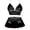 Black, variant on Womens Lingerie Set Sexy Floral Lace Bra Mini Skirt Babydoll Mesh Bow High Waist Outfits 2 Piece Black L for Valentine's Day Birthday Gifts