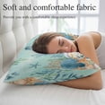 thumbnail image 5 of Teal Coastal Pillow Covers King, Summer Beach Starfish Shell Coral Nautical Soft Brushed Microfiber Breathable Throw Pillow Covers, Decorative Pillowcase with Zipper for Couch Sofa Bedroom 20"x36", 5 of 9