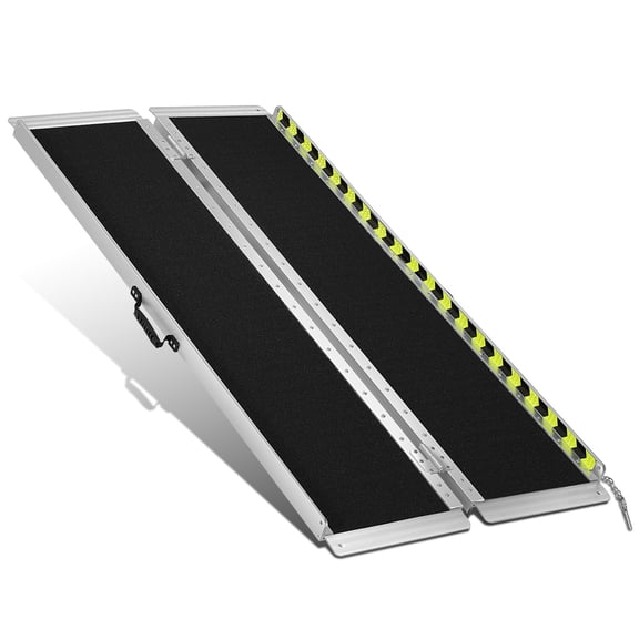 DNA Motoring 5Ft Portable Folding Aluminum Wheelchair Scooter Ramp for Home Steps Doorways, 800Lbs Capacity