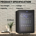 thumbnail image 4 of Electactic 145 Cans Beverage Refrigerator Cooler, 4.4Cu.ft 37 Bottles Mini Fridge with Glass Door for Soda Beer or Wine, With Adjustable Removable Shelves, Bar/Office/Home, 4 of 7