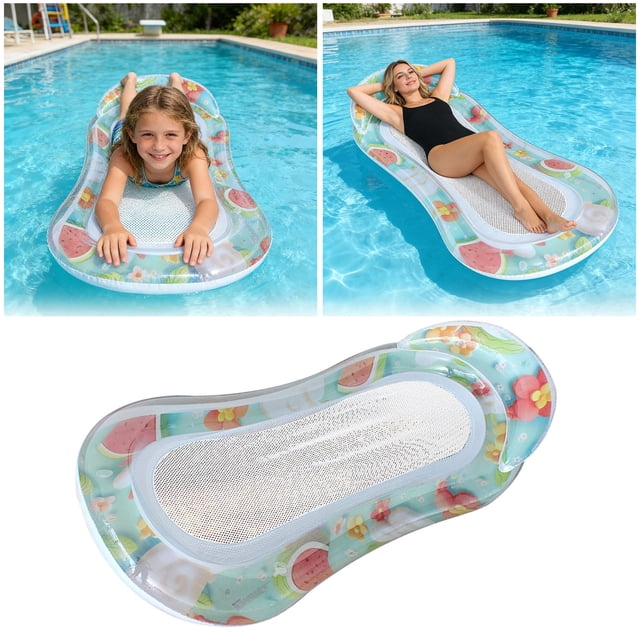 Klonfd Inflatable Floating Pool For Adults Comfortable Water With Adjustable Backrest And Cup Holder For Relaxation In Pool Lake Or Beach