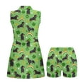 thumbnail image 5 of COEQINE Dachshund Shamrock Paw Print Horseshoe Pattern Women's Golf Dress for St. Patrick's Day Sleeveless Stand Collar Athletic Dresses with Built in Shorts and Pockets, 2XL, 5 of 7