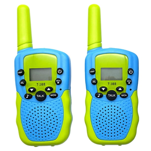 Walkie Talkies de 9 canales, bidireccionales, juguetes, larga distancia, 3 km, pantalla LCD Vox para Azul verde