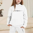 thumbnail image 2 of lnmuld Girls 2 Piece Outfits Letter Print Hooded Sweatshirt Outfit Set Stylish Comfortable Casual Wear for Everyday Size:2-3 Years, 2 of 4